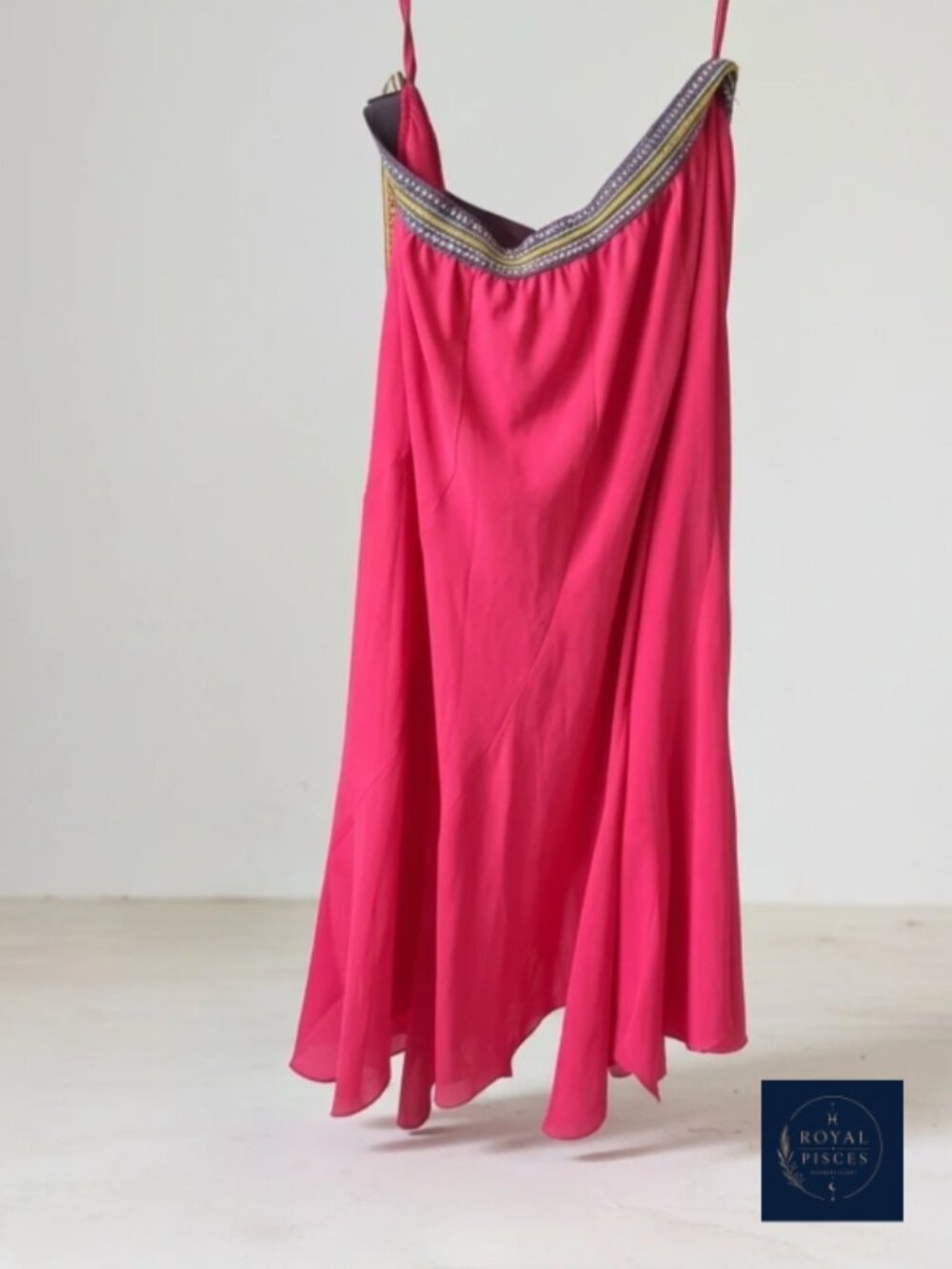 Anthropologie Coral Flowing Women's Skirt with Embellished Waist